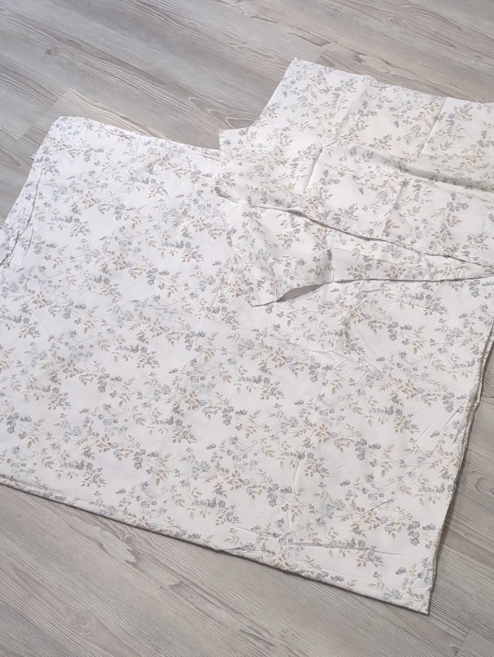 Laura Ashley Full Flat Sheet 2 Pillowcases 3 Piece Blue Floral Cottagecore Cotto